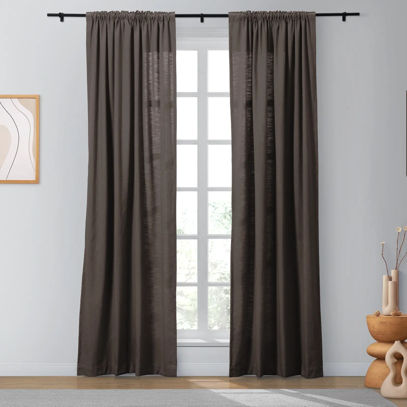 Bella Cotton Blend Curtains & Drapes Soft Top - Image 52