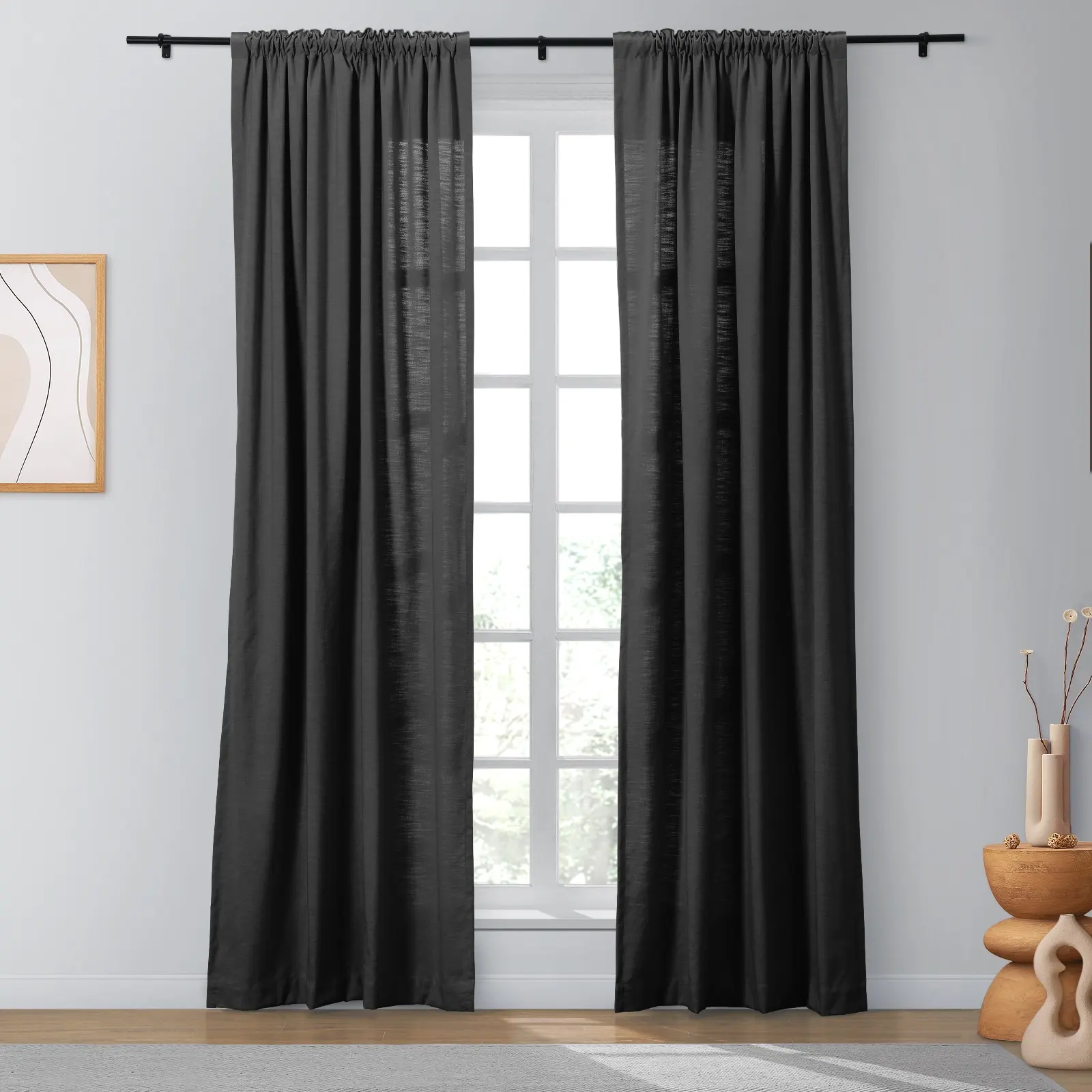 Bella Cotton Blend Curtains & Drapes Soft Top - Image 53