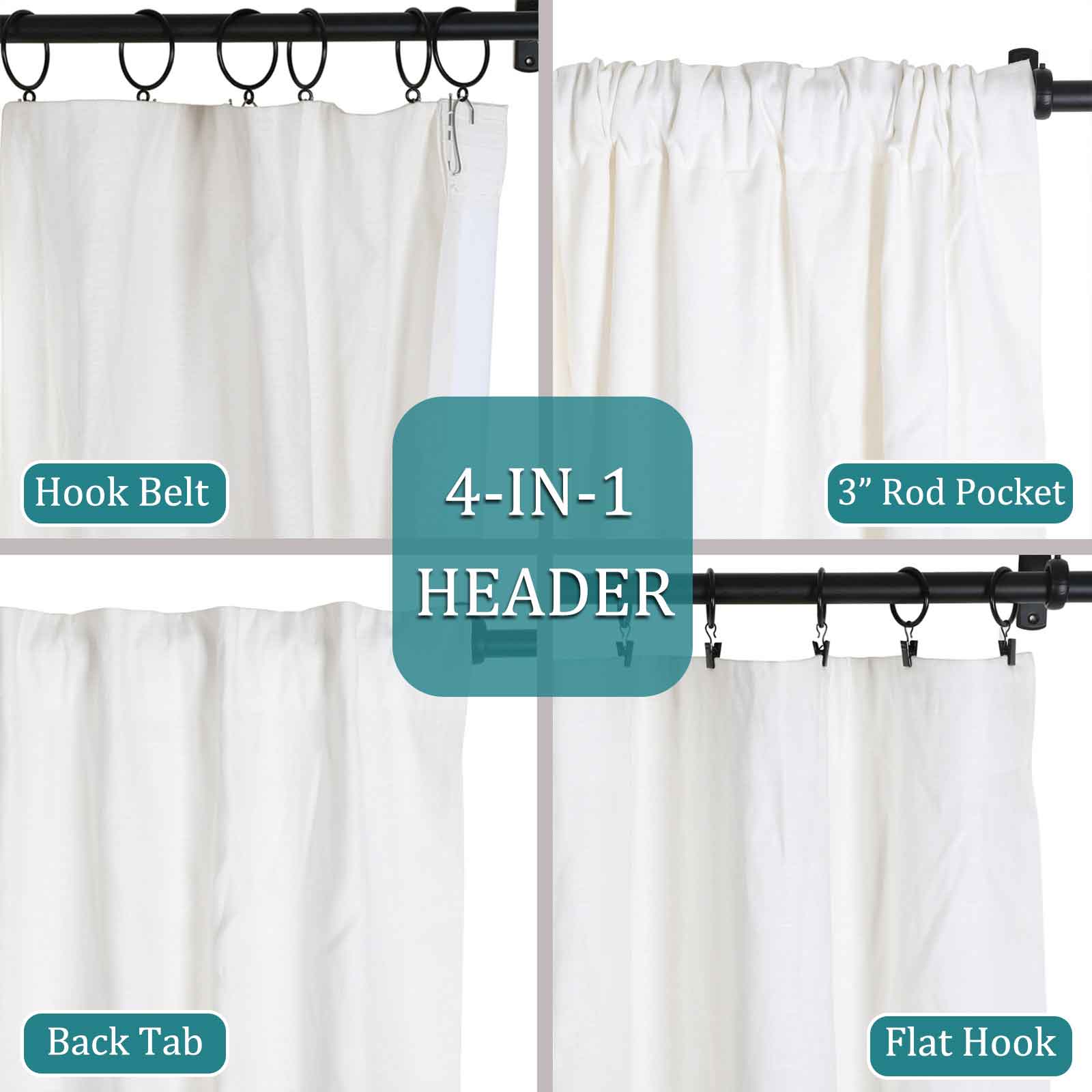 Jenna Linen Curtains & Drapes Soft Top - Image 19