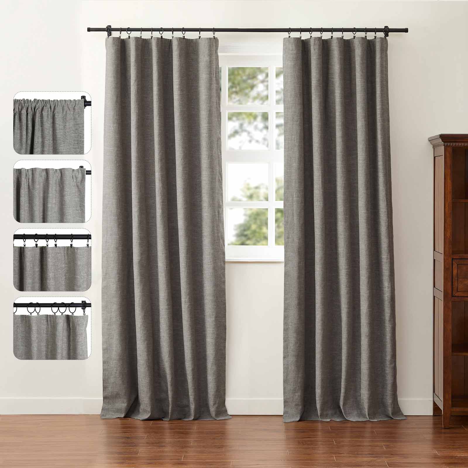 Jenna Linen Curtains & Drapes Soft Top - Image 24