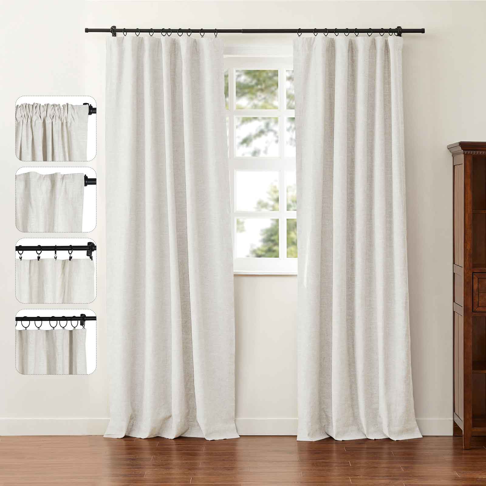Jenna Linen Curtains & Drapes Soft Top - Image 27
