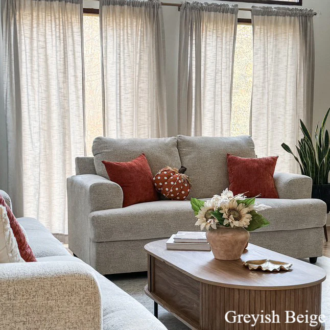 Jenna Linen Curtains & Drapes Soft Top - Image 3
