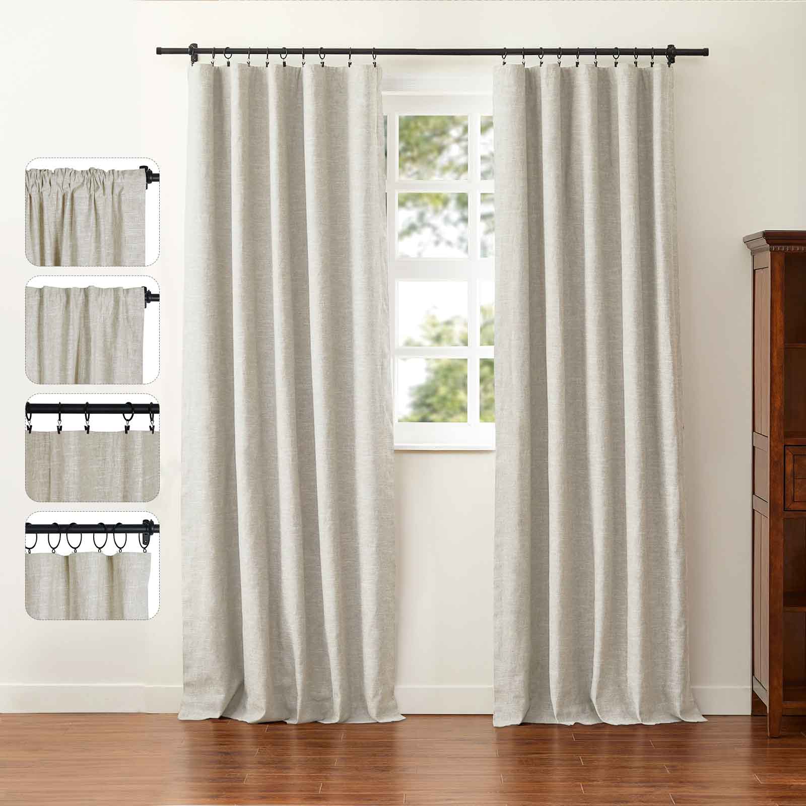 Jenna Linen Curtains & Drapes Soft Top - Image 32