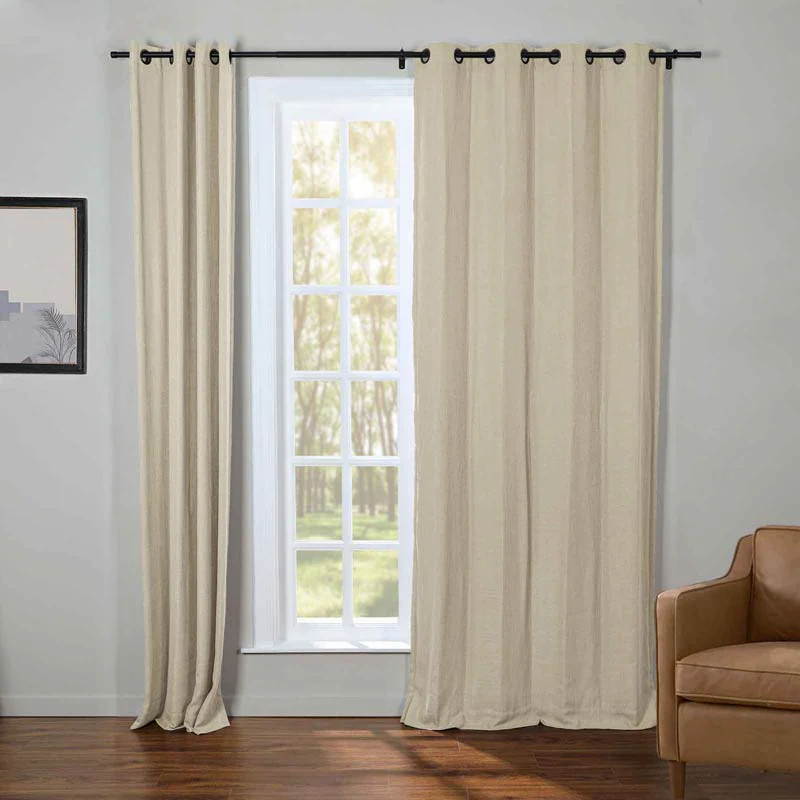Kelly Faux Linen Curtains & Drapes Grommet - Image 10