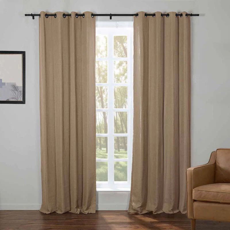 Kelly Faux Linen Curtains & Drapes Grommet - Image 11