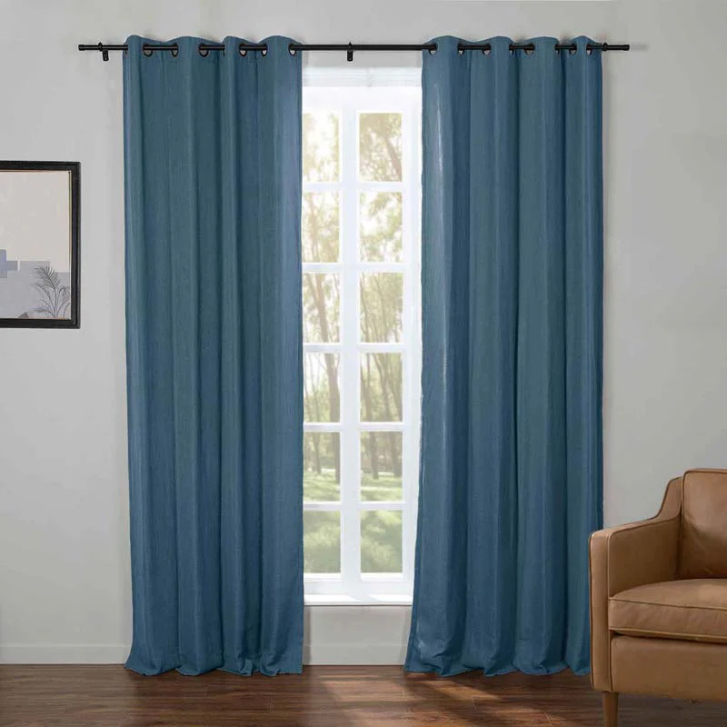Kelly Faux Linen Curtains & Drapes Grommet - Image 12