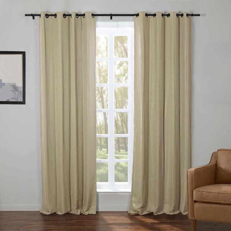 Kelly Faux Linen Curtains & Drapes Grommet - Image 13