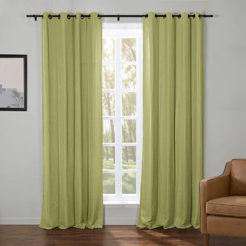 Kelly Faux Linen Curtains & Drapes Grommet - Image 14