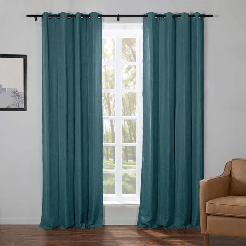 Kelly Faux Linen Curtains & Drapes Grommet - Image 15