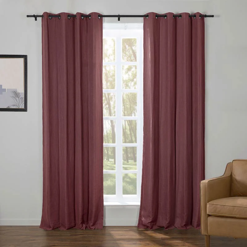 Kelly Faux Linen Curtains & Drapes Grommet - Image 16