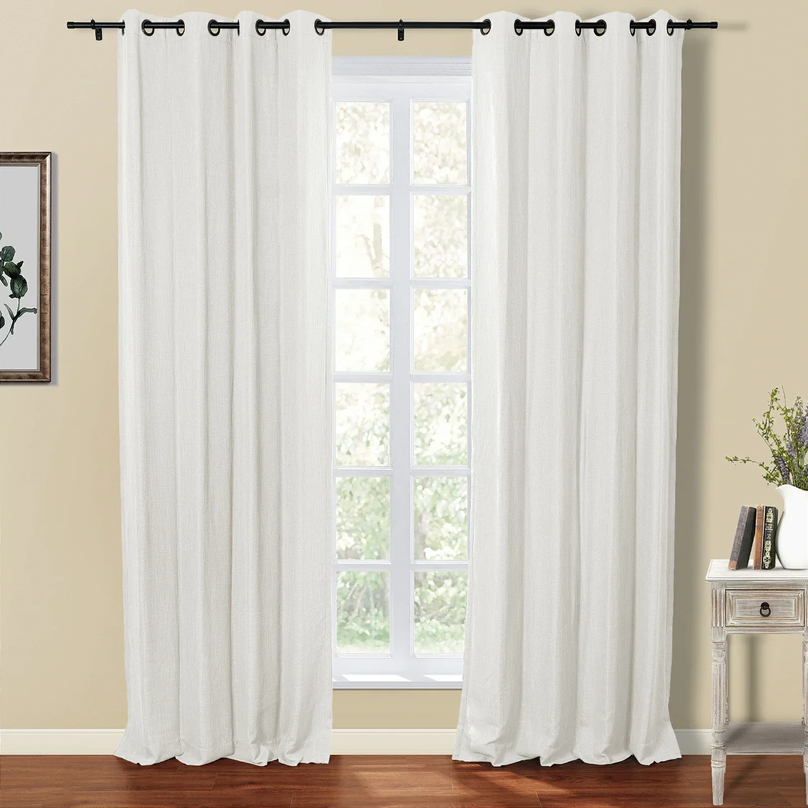 Kelly Faux Linen Curtains & Drapes Grommet - Image 17