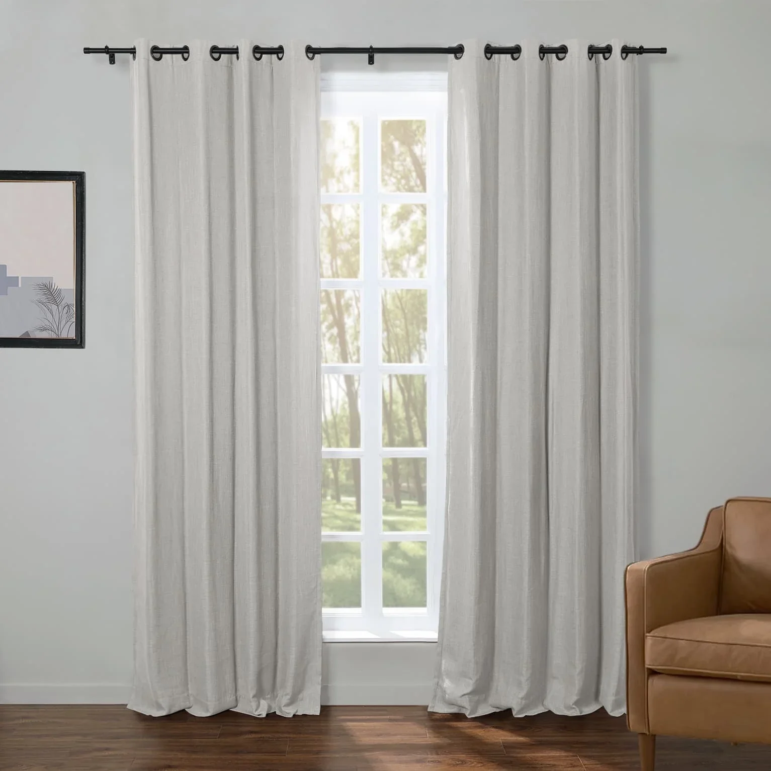 Kelly Faux Linen Curtains & Drapes Grommet - Image 21