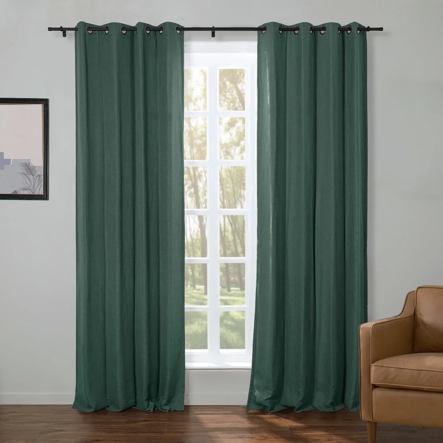 Kelly Faux Linen Curtains & Drapes Grommet - Image 24