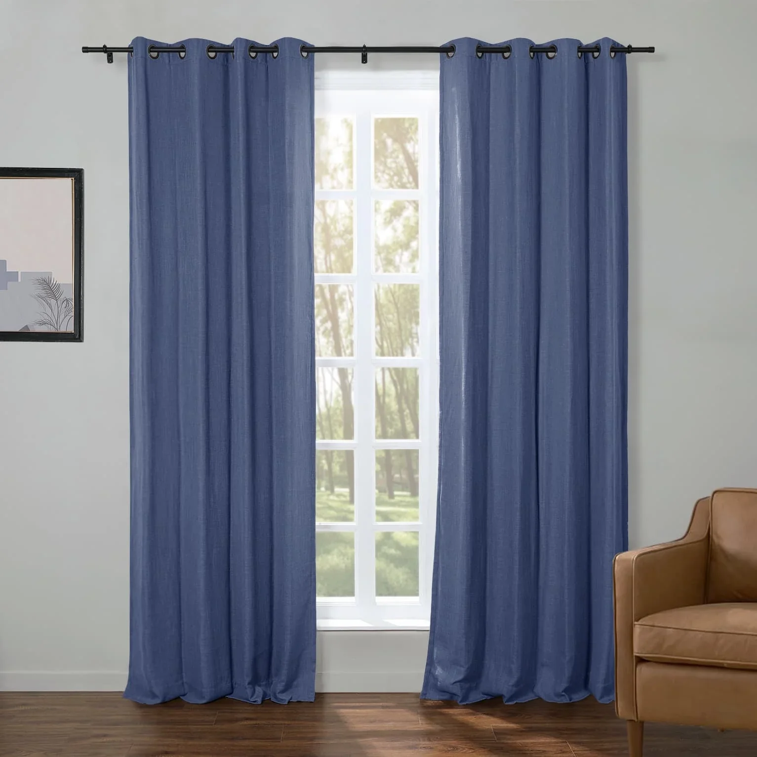 Kelly Faux Linen Curtains & Drapes Grommet - Image 26