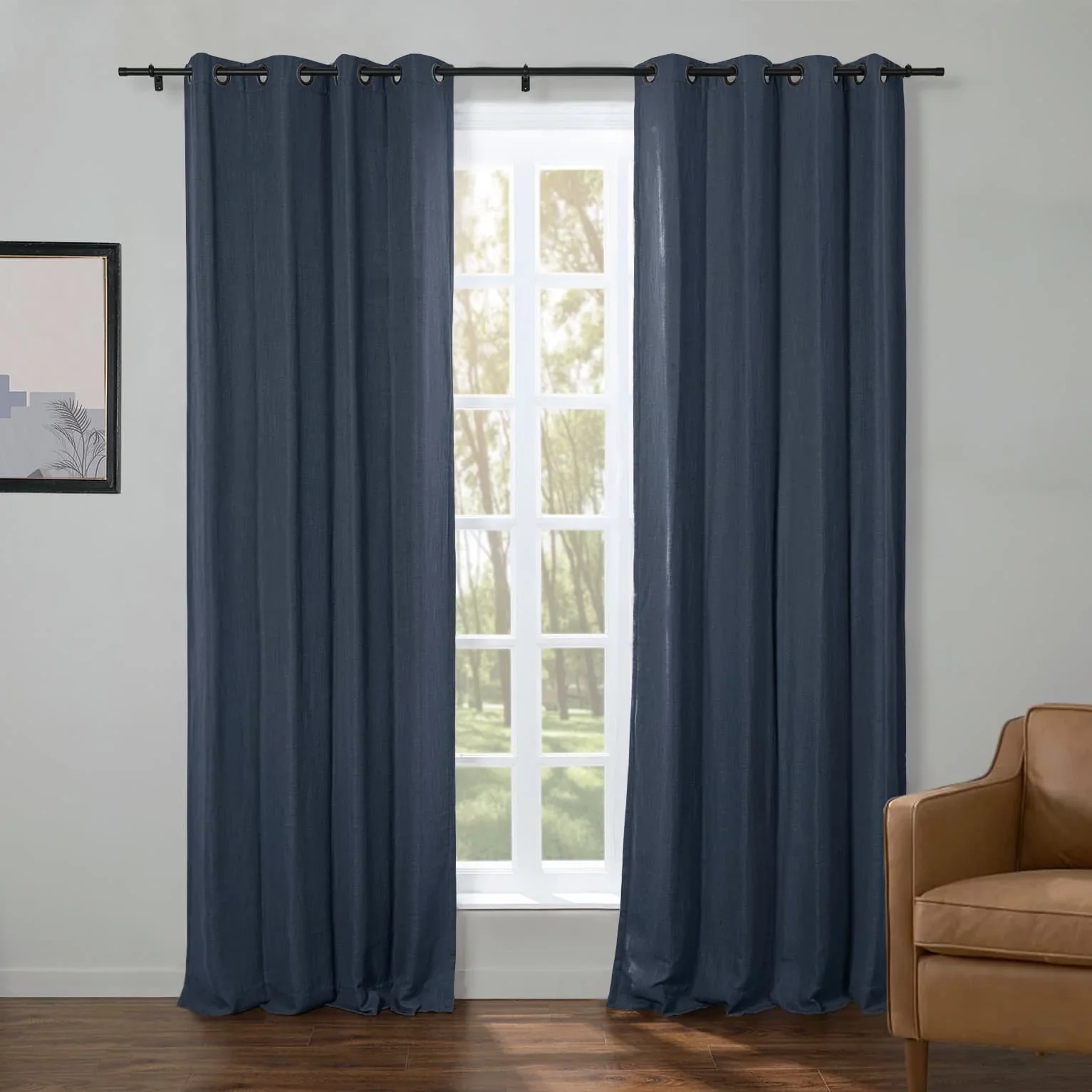 Kelly Faux Linen Curtains & Drapes Grommet - Image 27