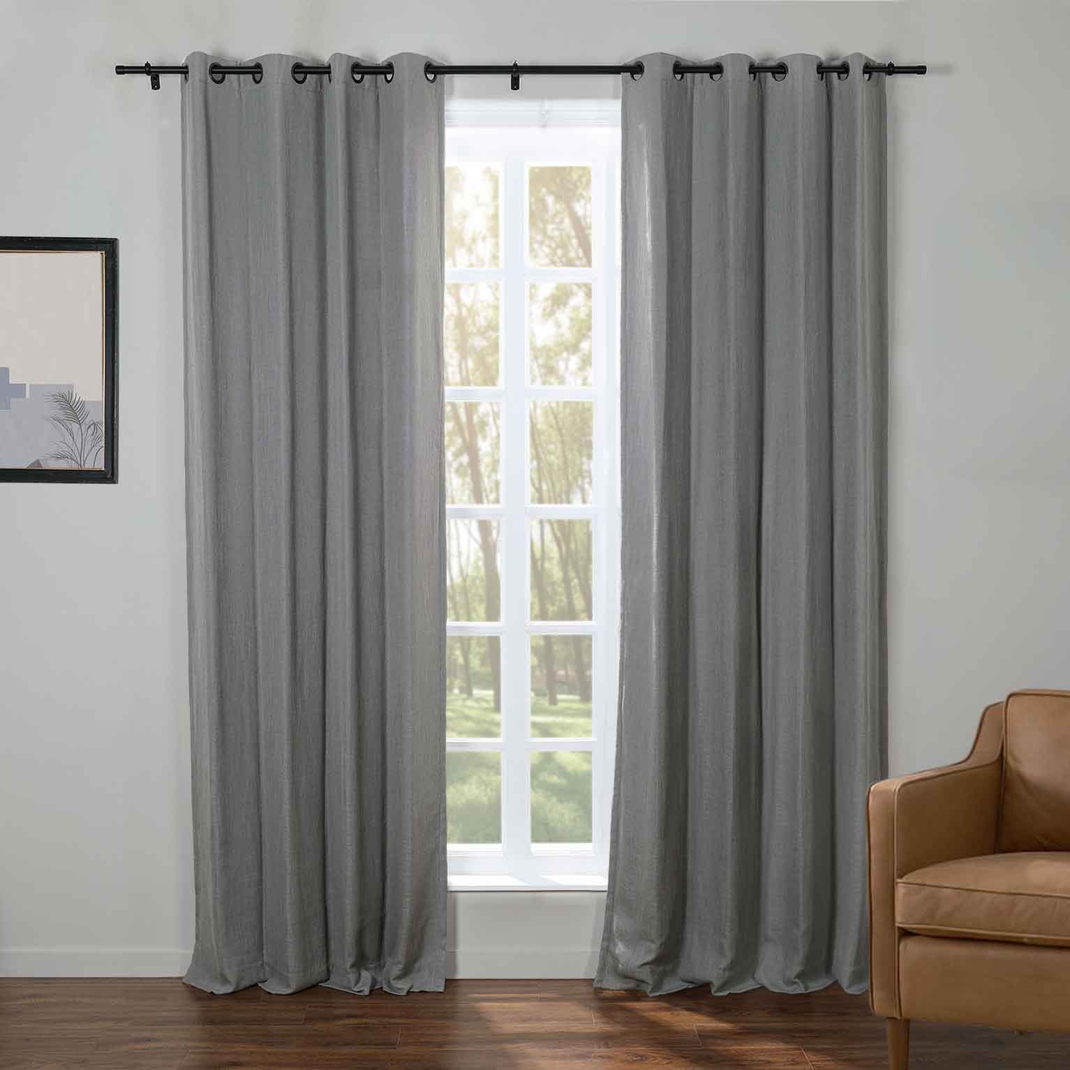 Kelly Faux Linen Curtains & Drapes Grommet - Image 7