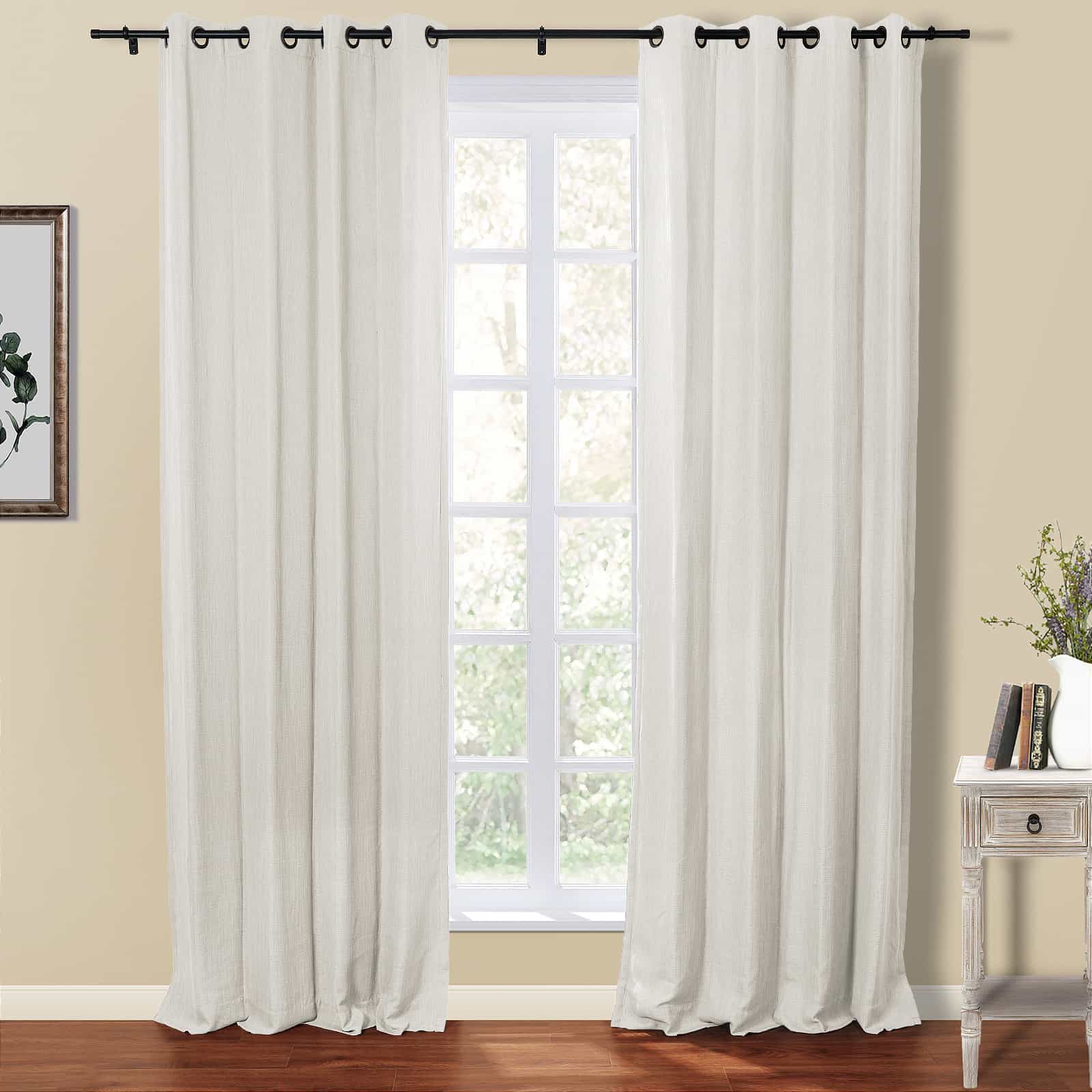 Kelly Faux Linen Curtains & Drapes Grommet - Image 8