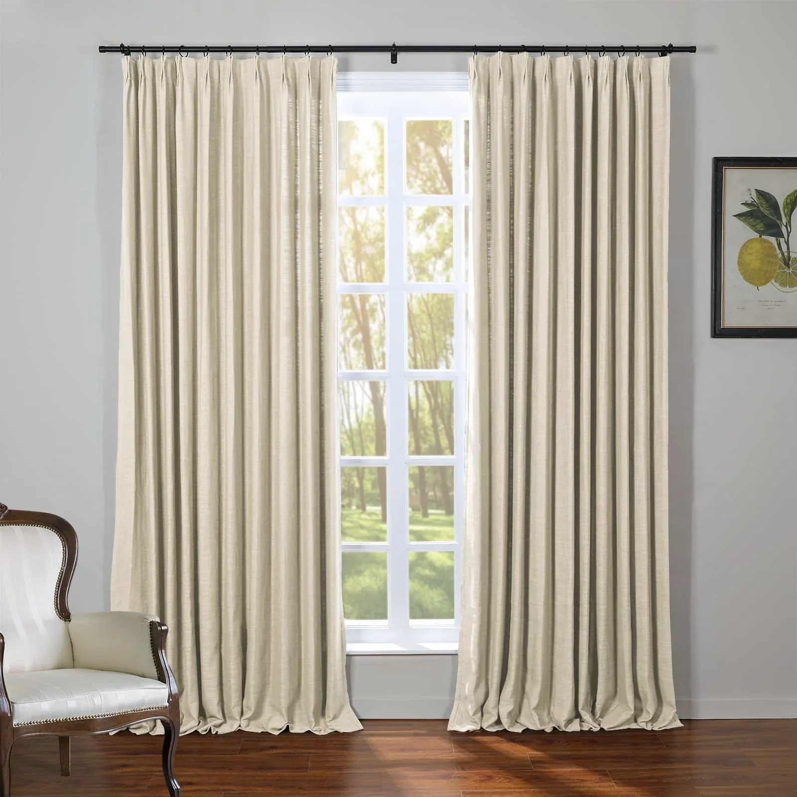 Kelly Flax Linen Curtains & Drapes Pleated - Image 14
