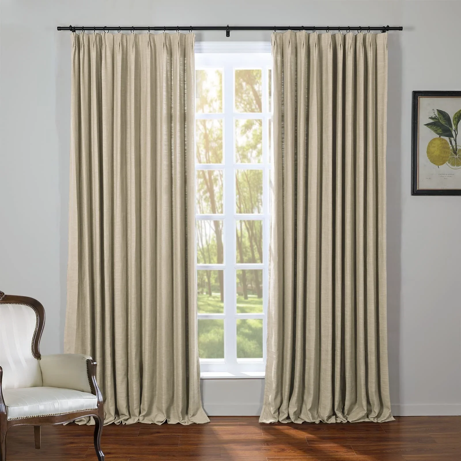 Kelly Flax Linen Curtains & Drapes Pleated - Image 18