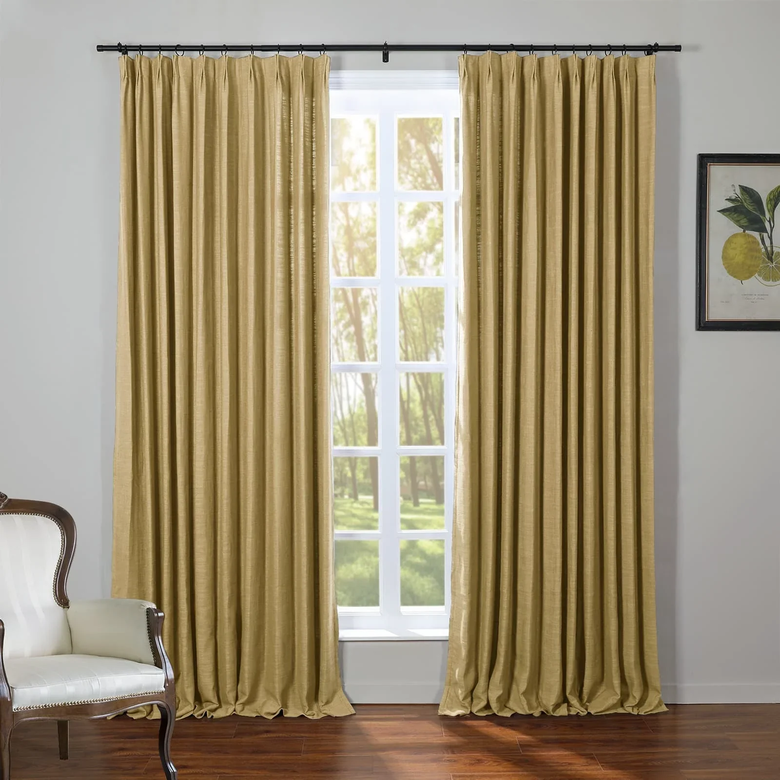 Kelly Flax Linen Curtains & Drapes Pleated - Image 26