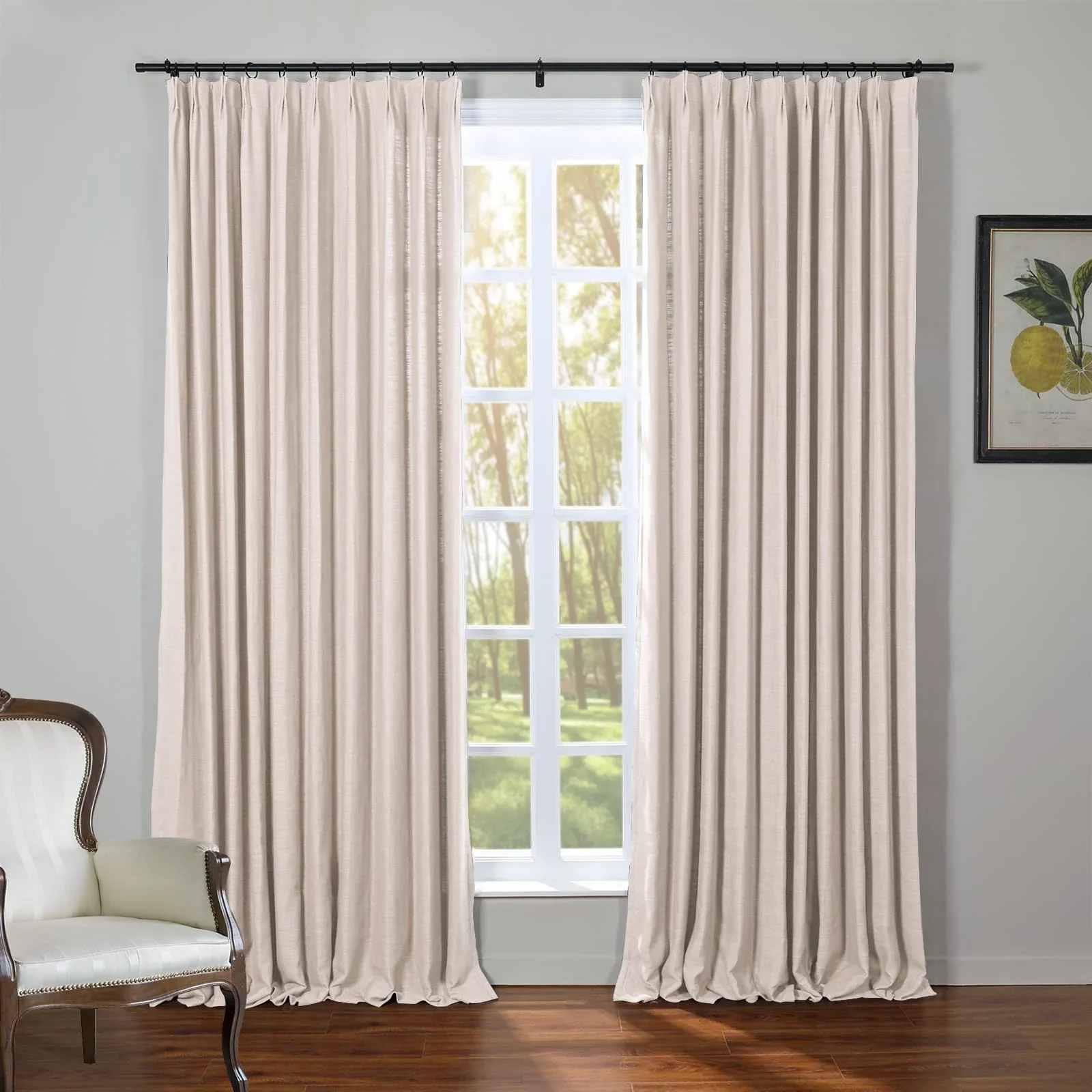 Kelly Flax Linen Curtains & Drapes Pleated - Image 28