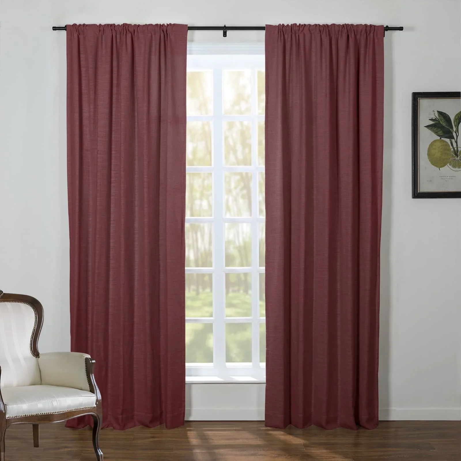 Kelly Linen Blend Curtains & Drapes Soft Top - Image 29