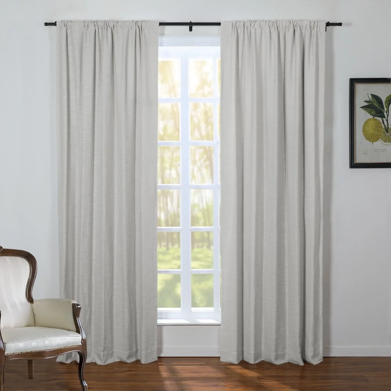 Kelly Linen Blend Curtains & Drapes Soft Top - Image 33