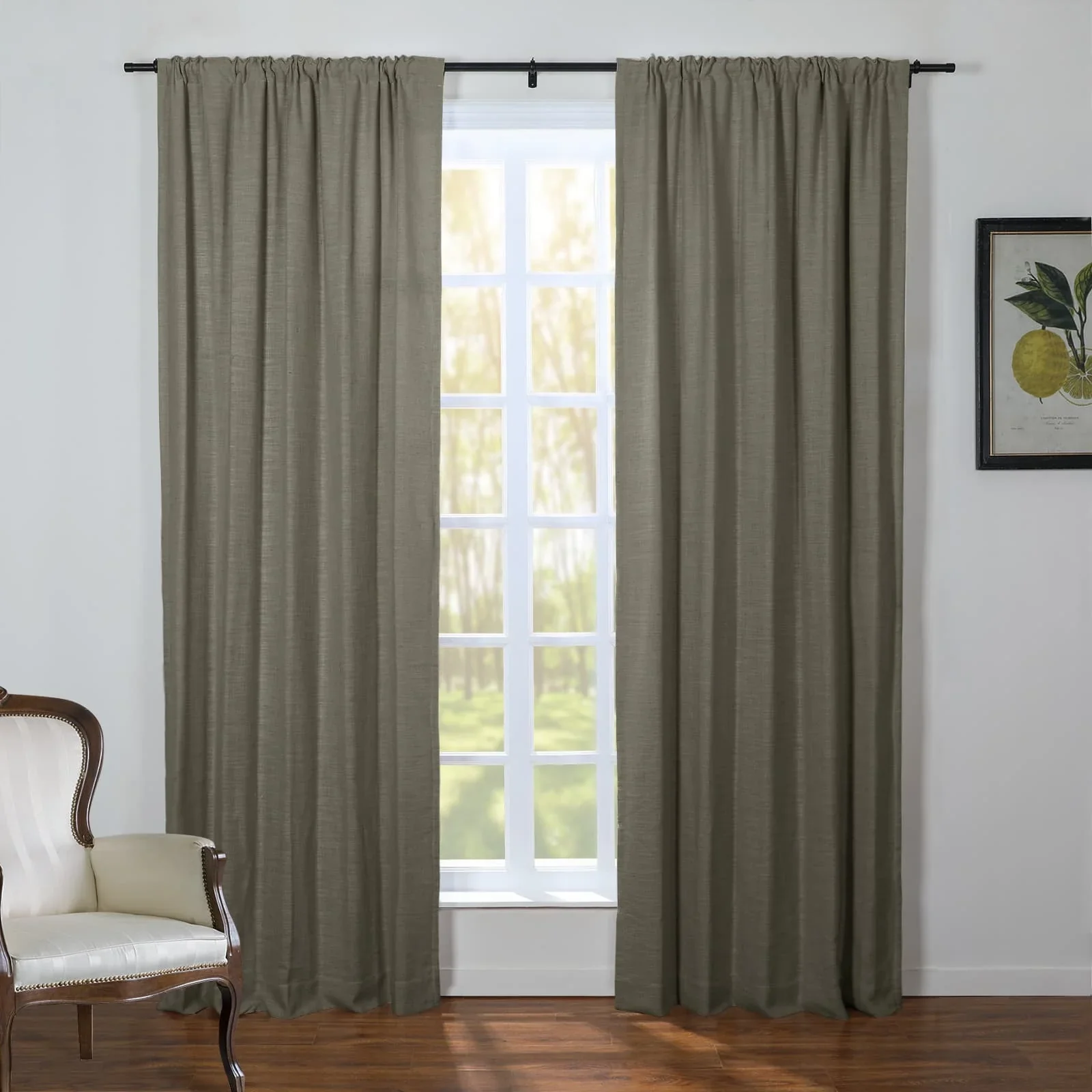 Kelly Linen Blend Curtains & Drapes Soft Top - Image 34