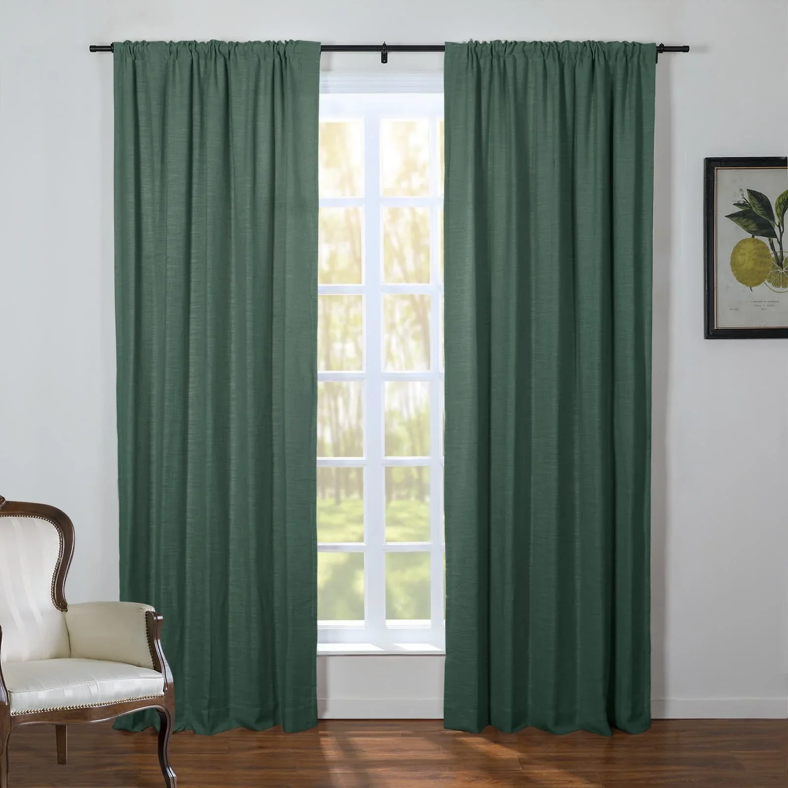 Kelly Linen Blend Curtains & Drapes Soft Top - Image 36