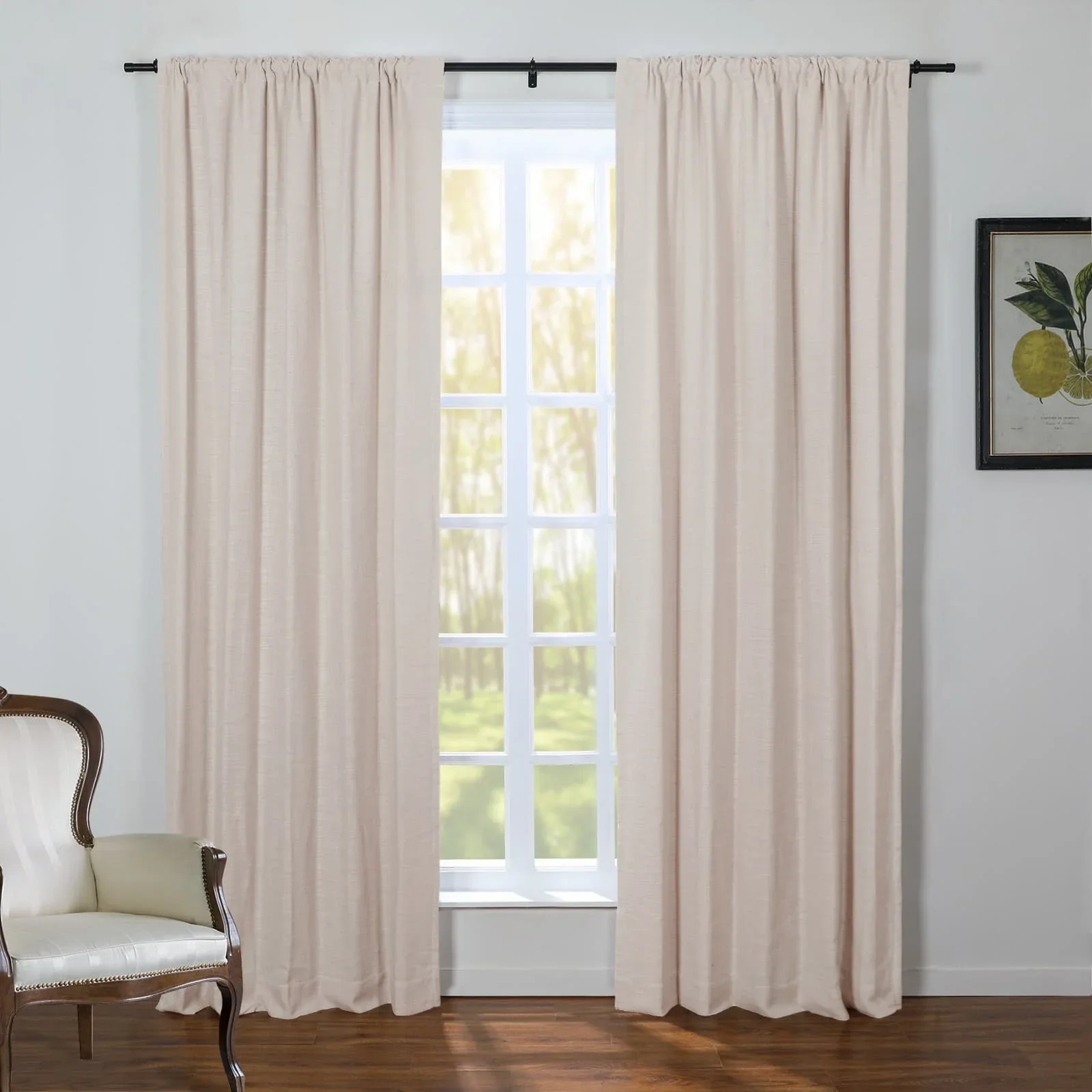 Kelly Linen Blend Curtains & Drapes Soft Top - Image 37