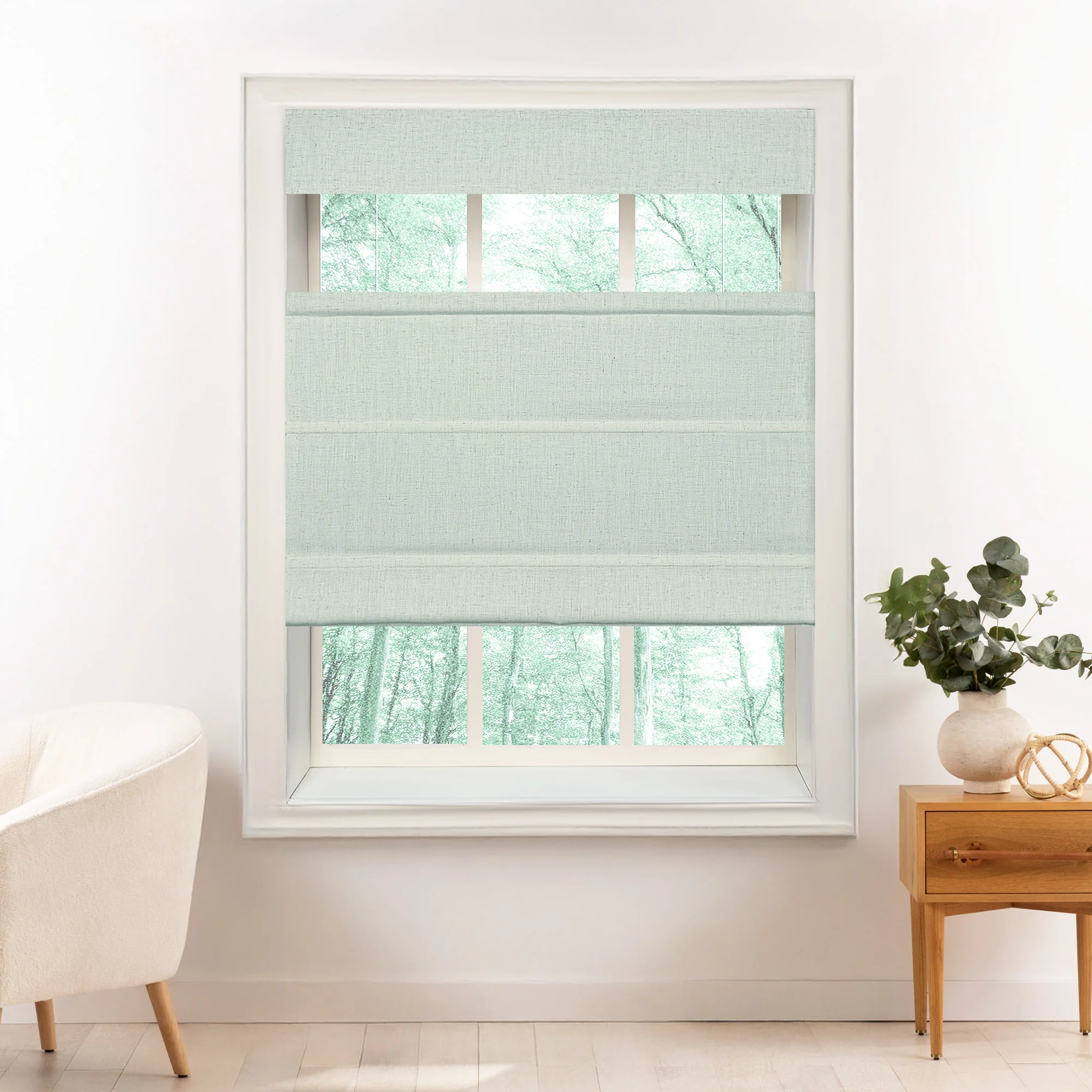 Liz Linen Herringbone Roman Shades & Blinds | Top Down Bottom Up - Image 13