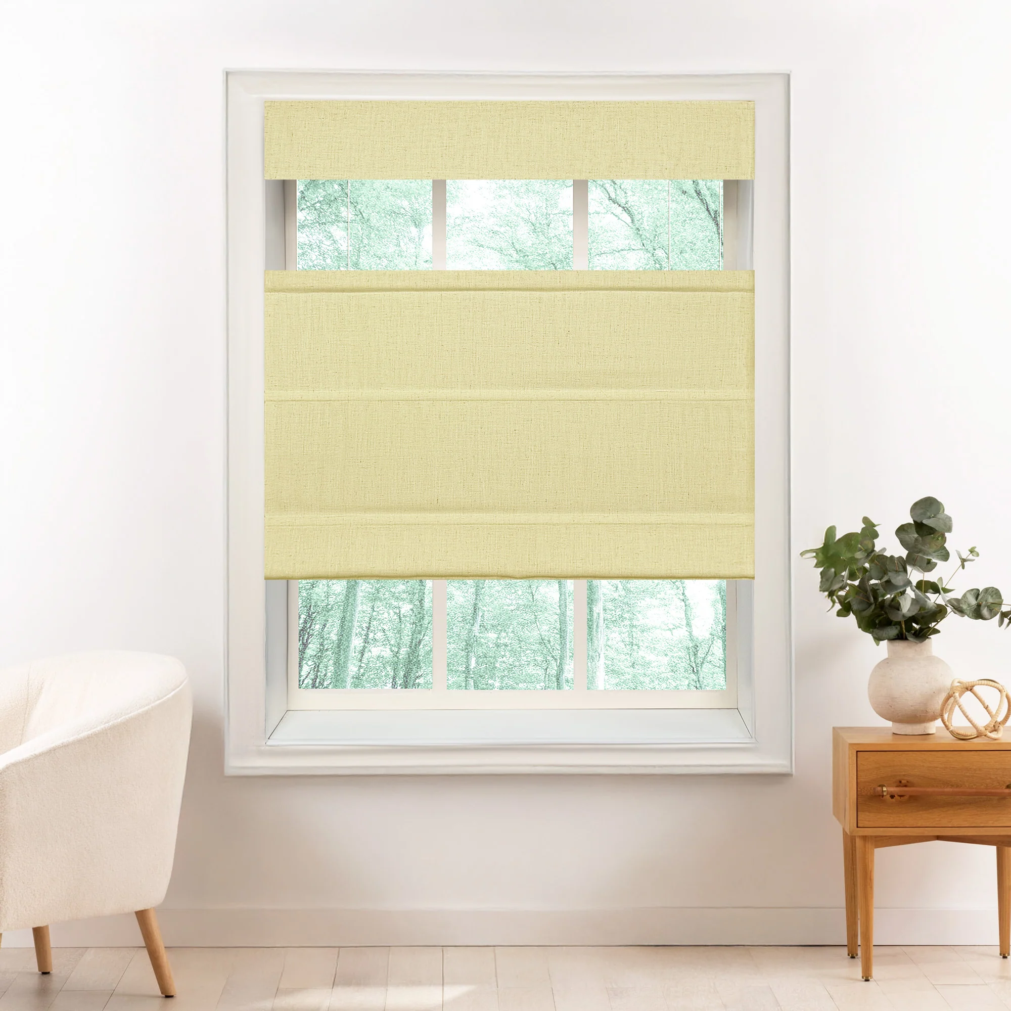 Liz Linen Herringbone Roman Shades & Blinds | Top Down Bottom Up - Image 18