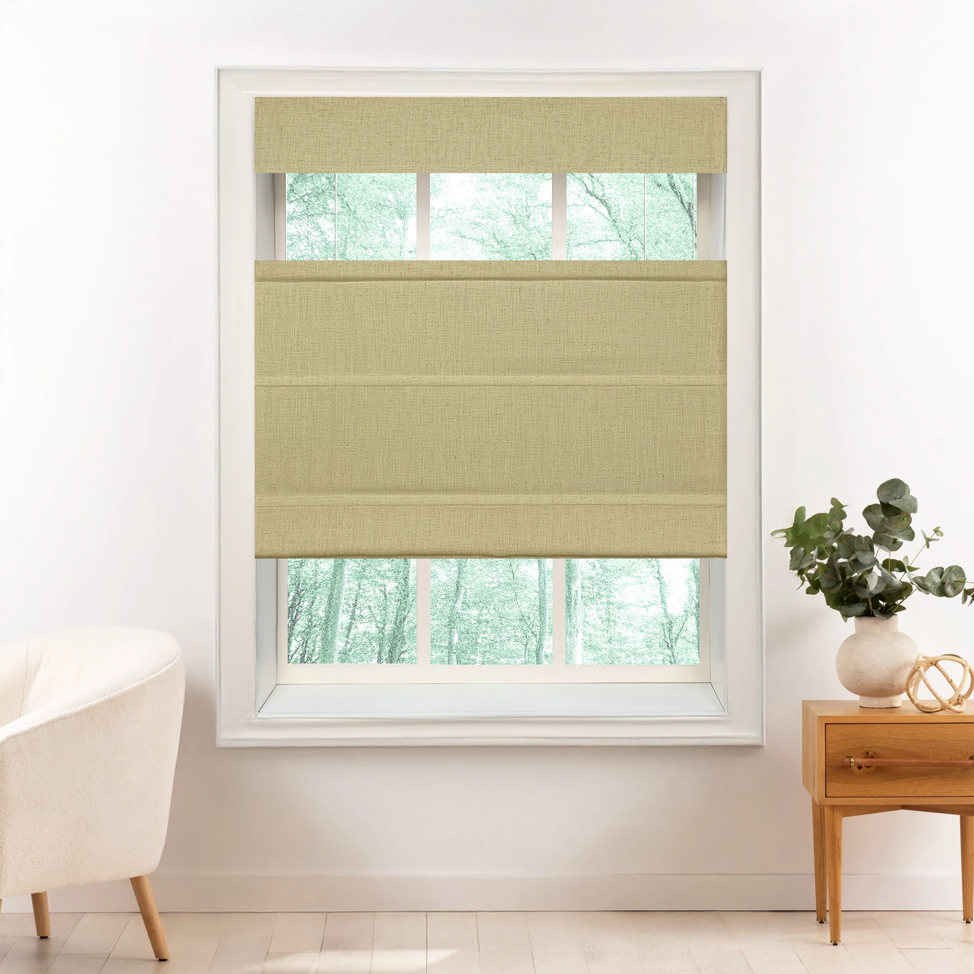 Liz Linen Herringbone Roman Shades & Blinds | Top Down Bottom Up - Image 19