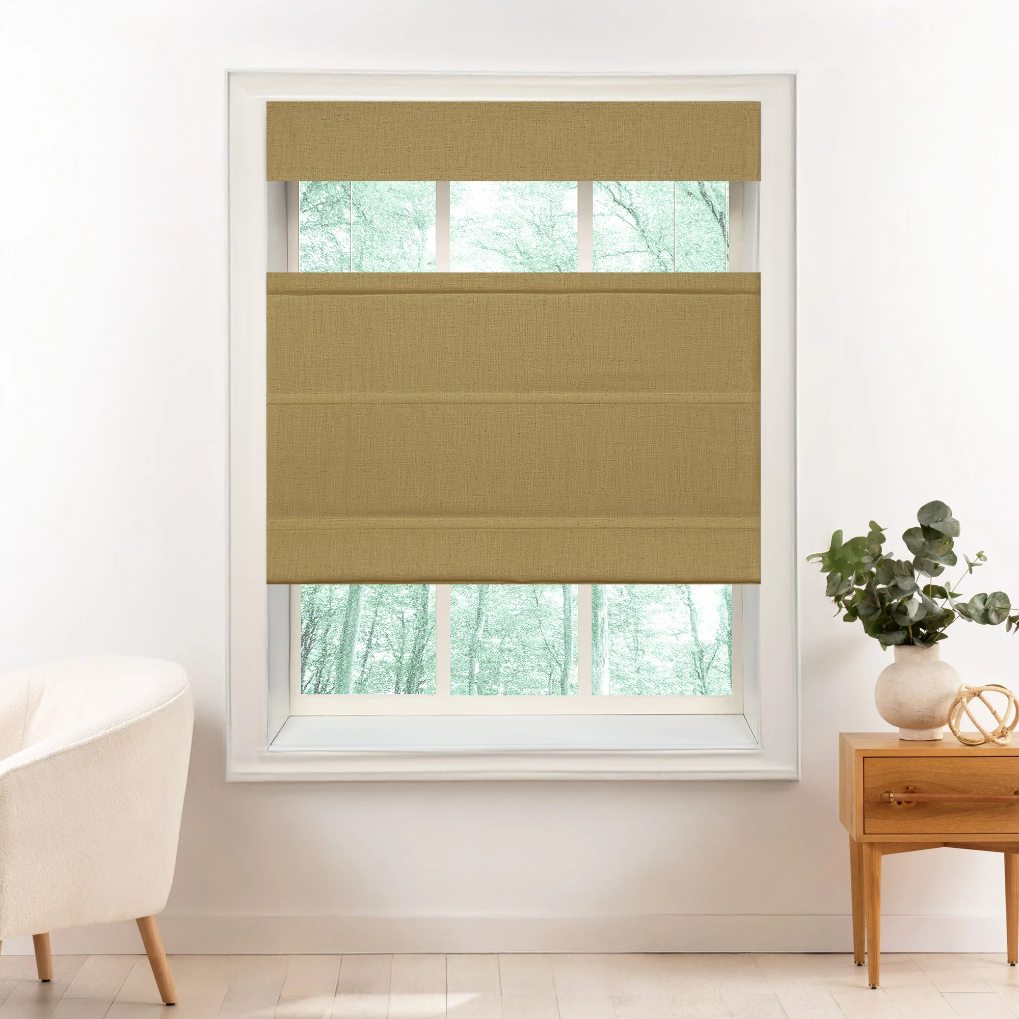 Liz Linen Herringbone Roman Shades & Blinds | Top Down Bottom Up - Image 20