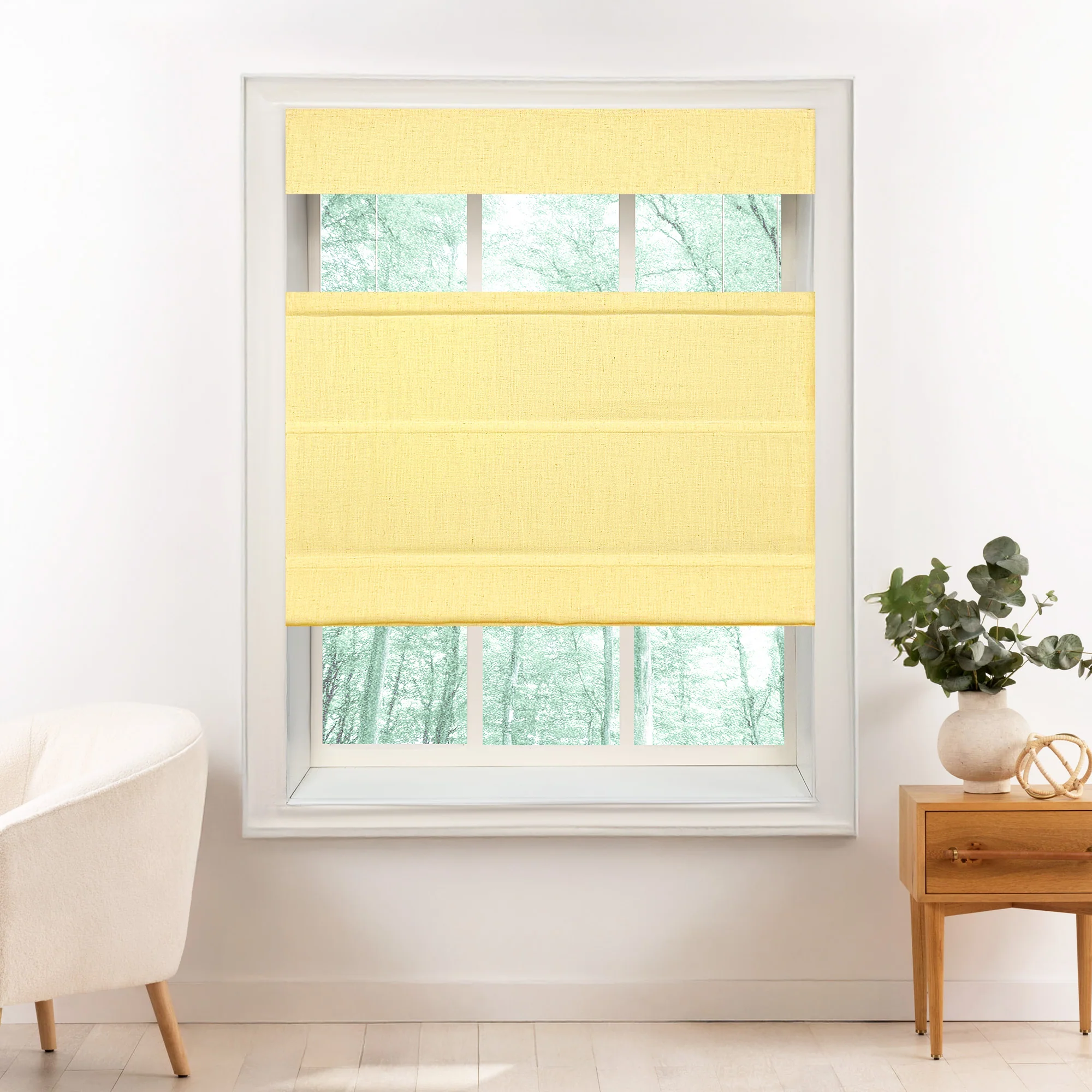 Liz Linen Herringbone Roman Shades & Blinds | Top Down Bottom Up - Image 22