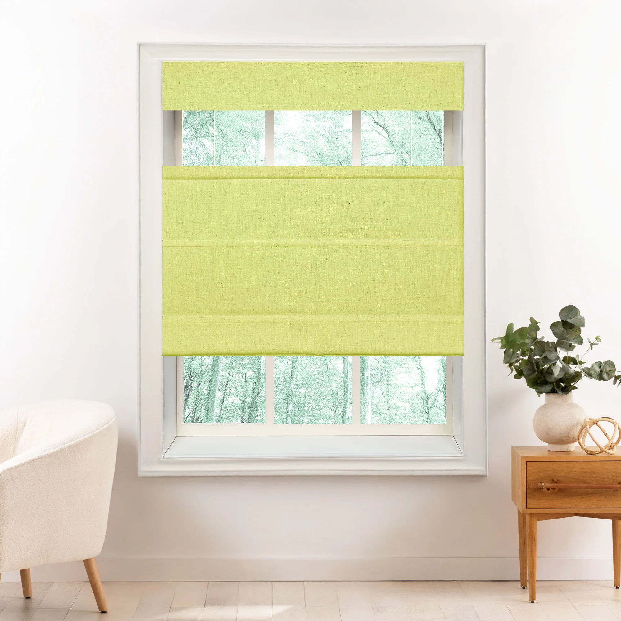 Liz Linen Herringbone Roman Shades & Blinds | Top Down Bottom Up - Image 23