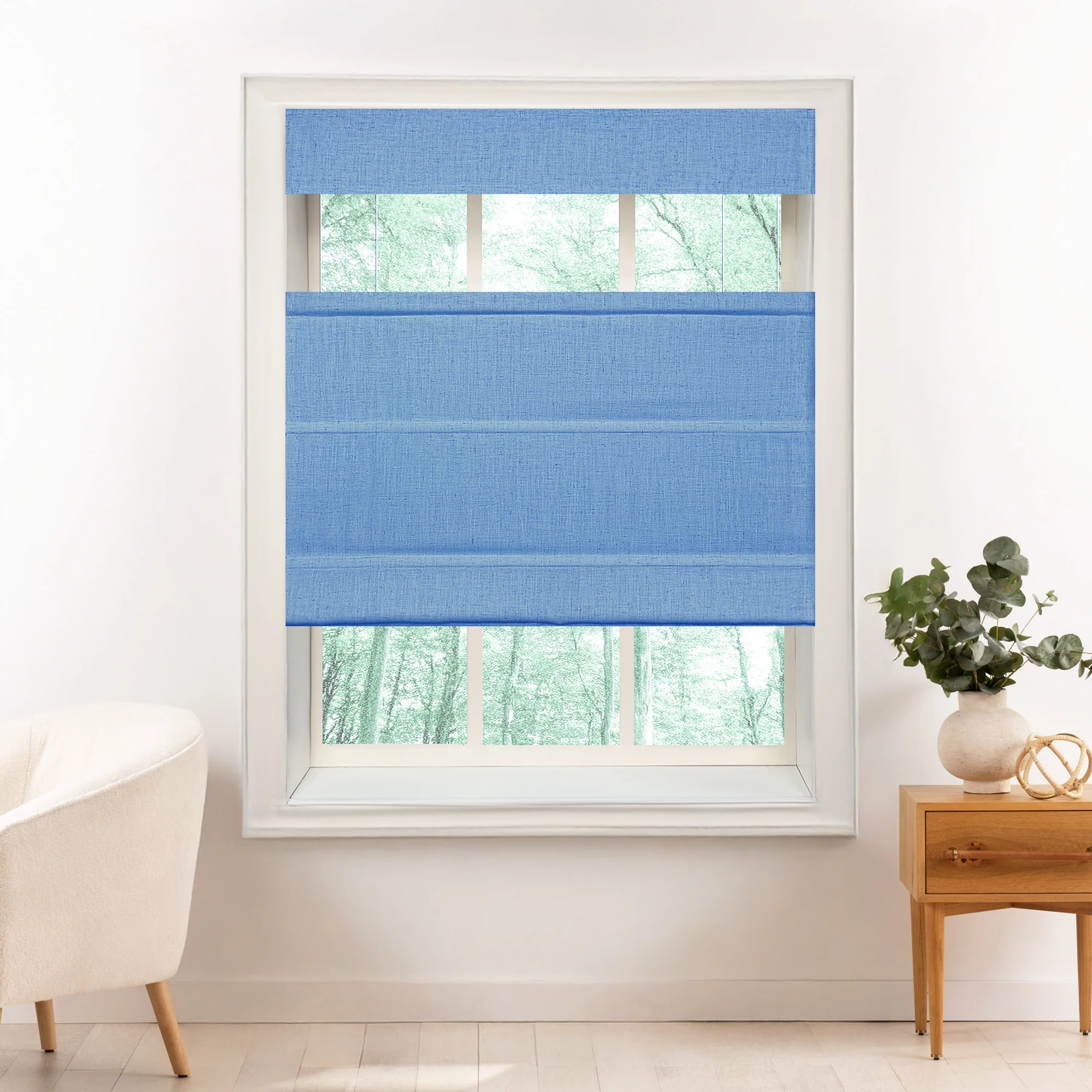 Liz Linen Herringbone Roman Shades & Blinds | Top Down Bottom Up - Image 29