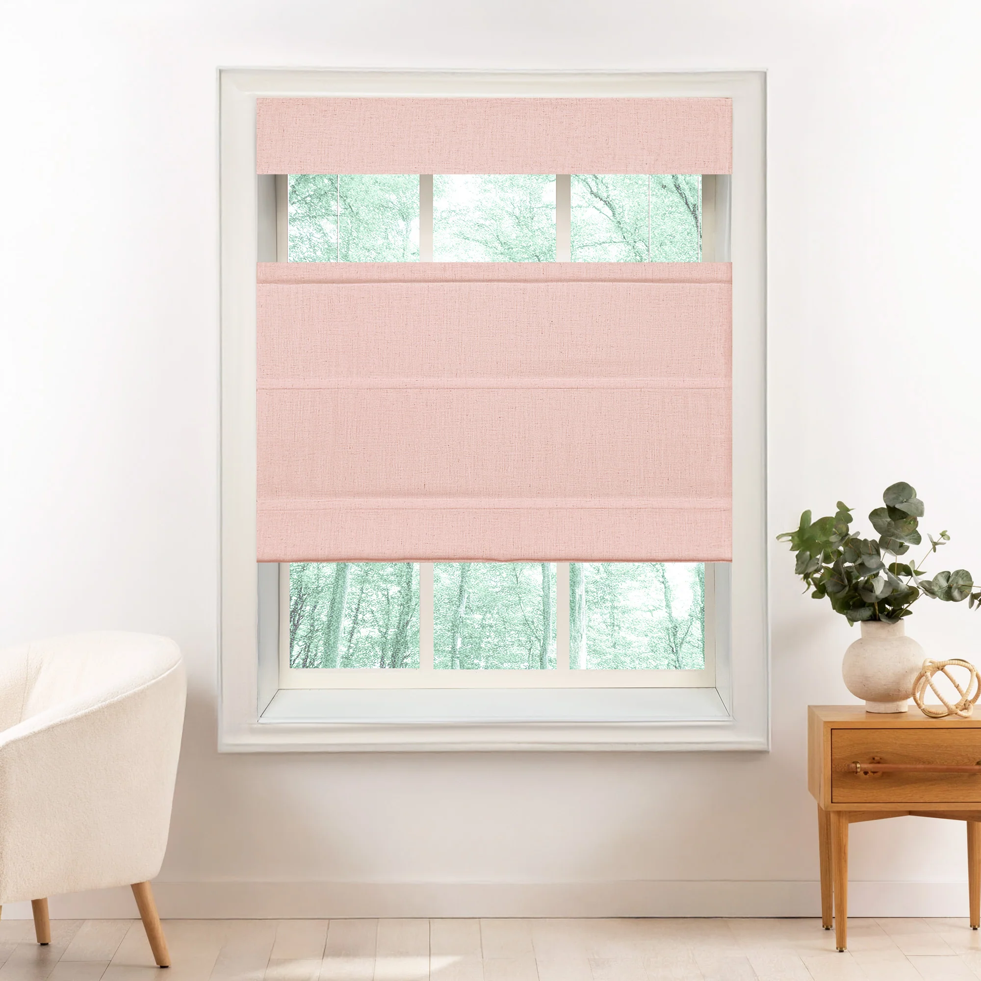 Liz Linen Herringbone Roman Shades & Blinds | Top Down Bottom Up - Image 30