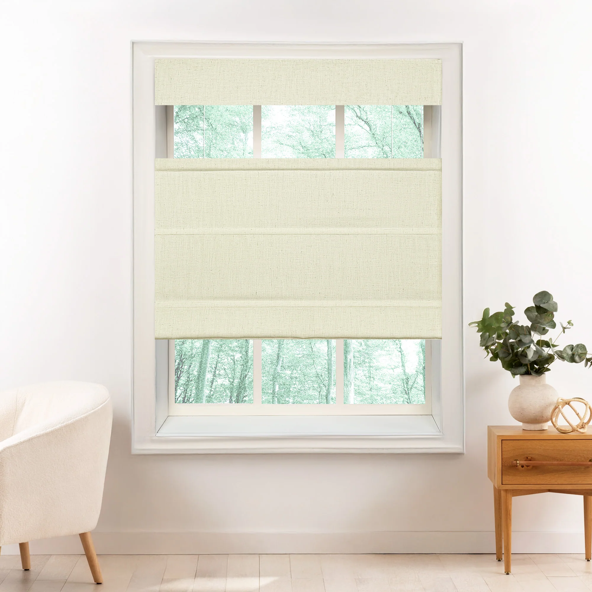 Liz Linen Herringbone Roman Shades & Blinds | Top Down Bottom Up - Image 32