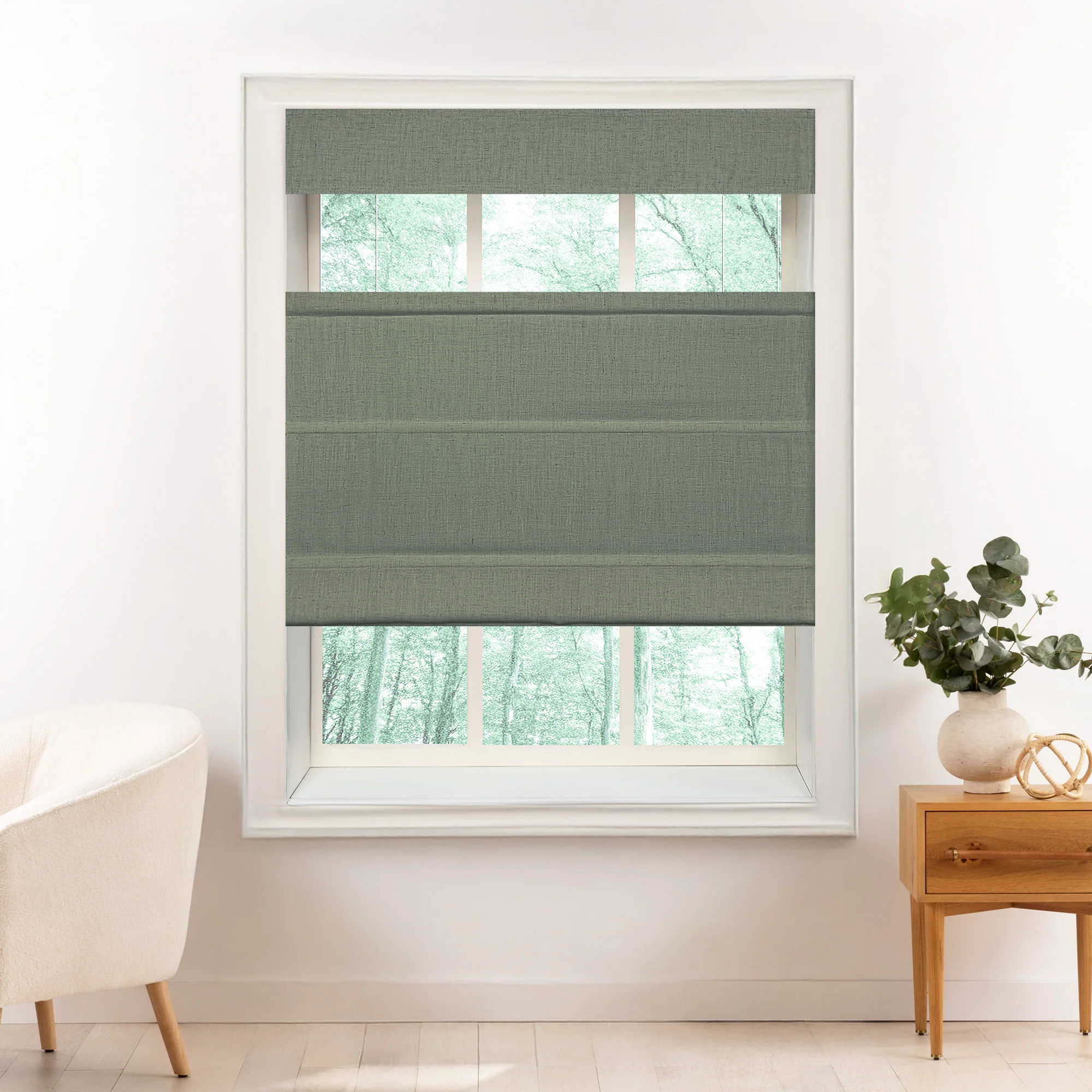 Liz Linen Herringbone Roman Shades & Blinds | Top Down Bottom Up - Image 34