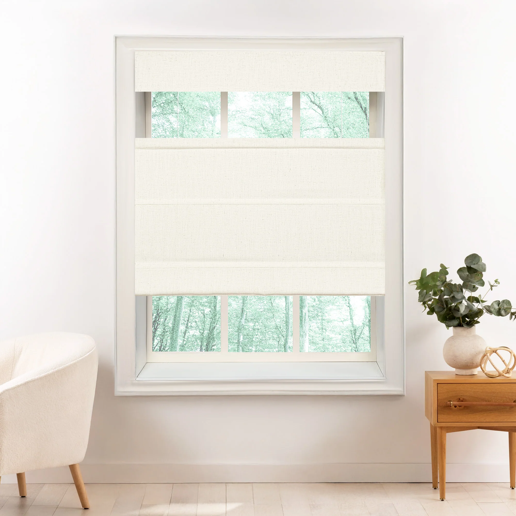 Liz Linen Herringbone Roman Shades & Blinds | Top Down Bottom Up - Image 37