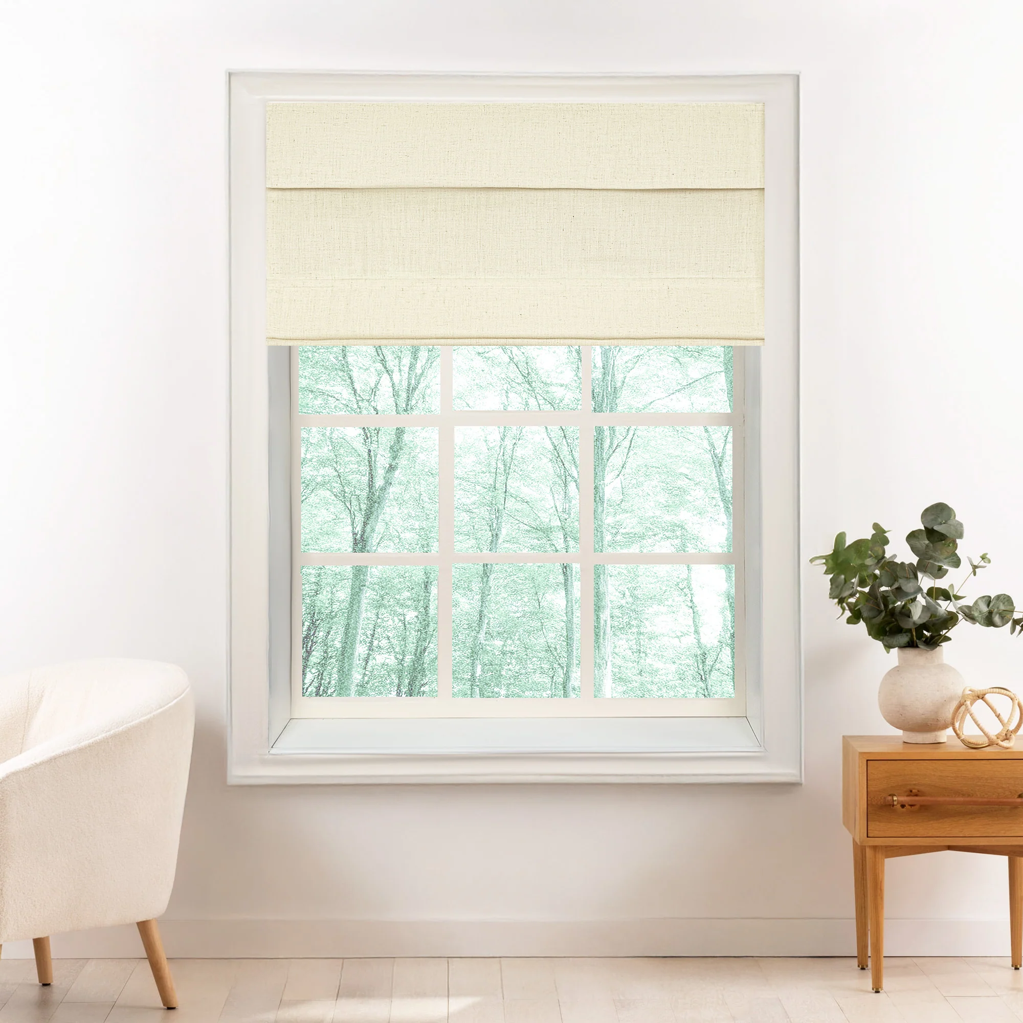 Liz Linen Herringbone Roman Shades & Blinds | Top Down Bottom Up - Image 5