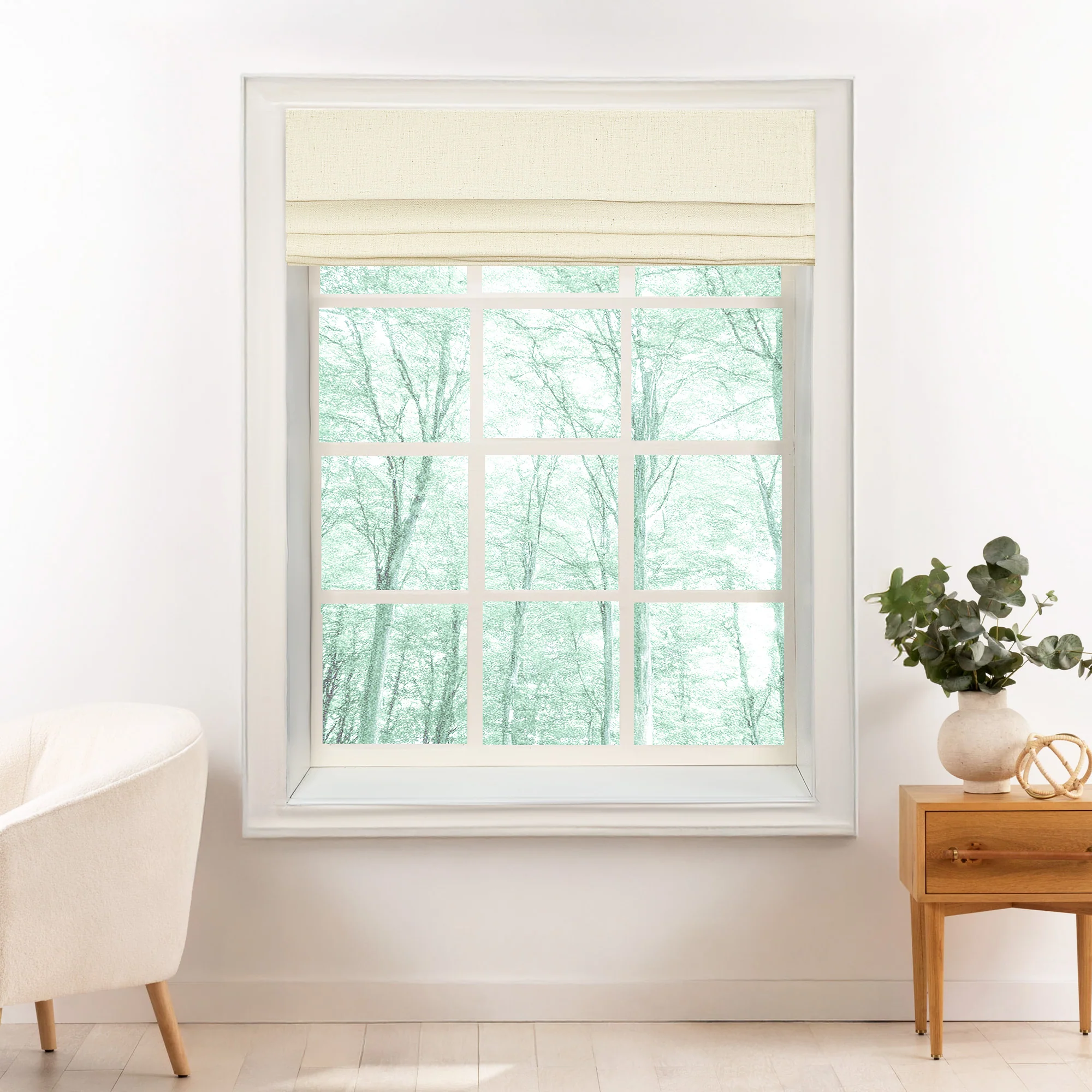 Liz Linen Herringbone Roman Shades & Blinds | Top Down Bottom Up - Image 6