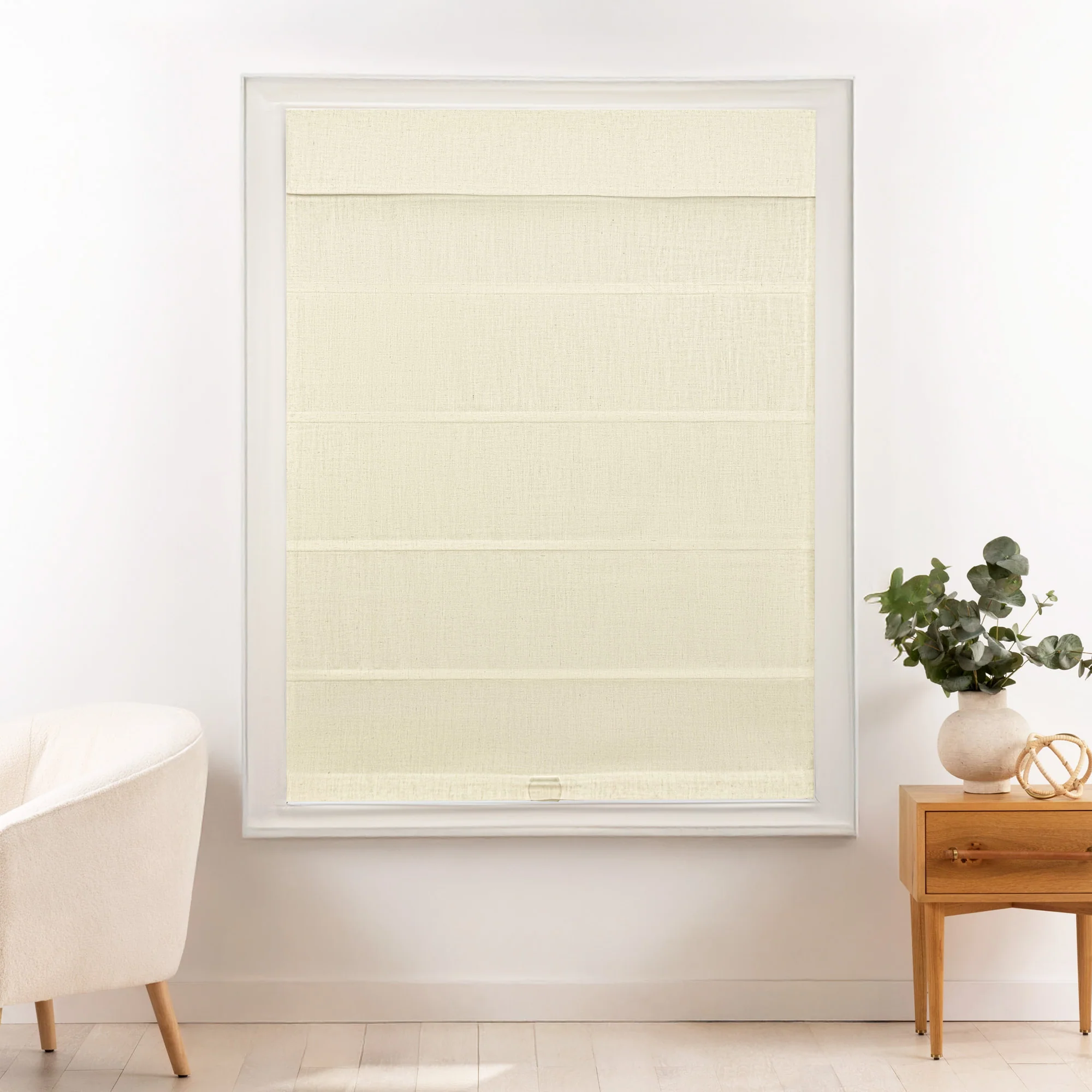 Liz Linen Herringbone Roman Shades & Blinds | Top Down Bottom Up - Image 7