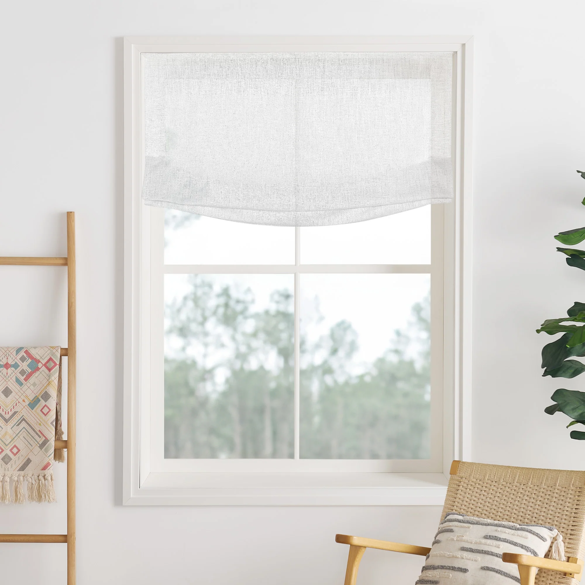 Liz Linen Herringbone Roman Shades & Blinds  | Relaxed - Image 10