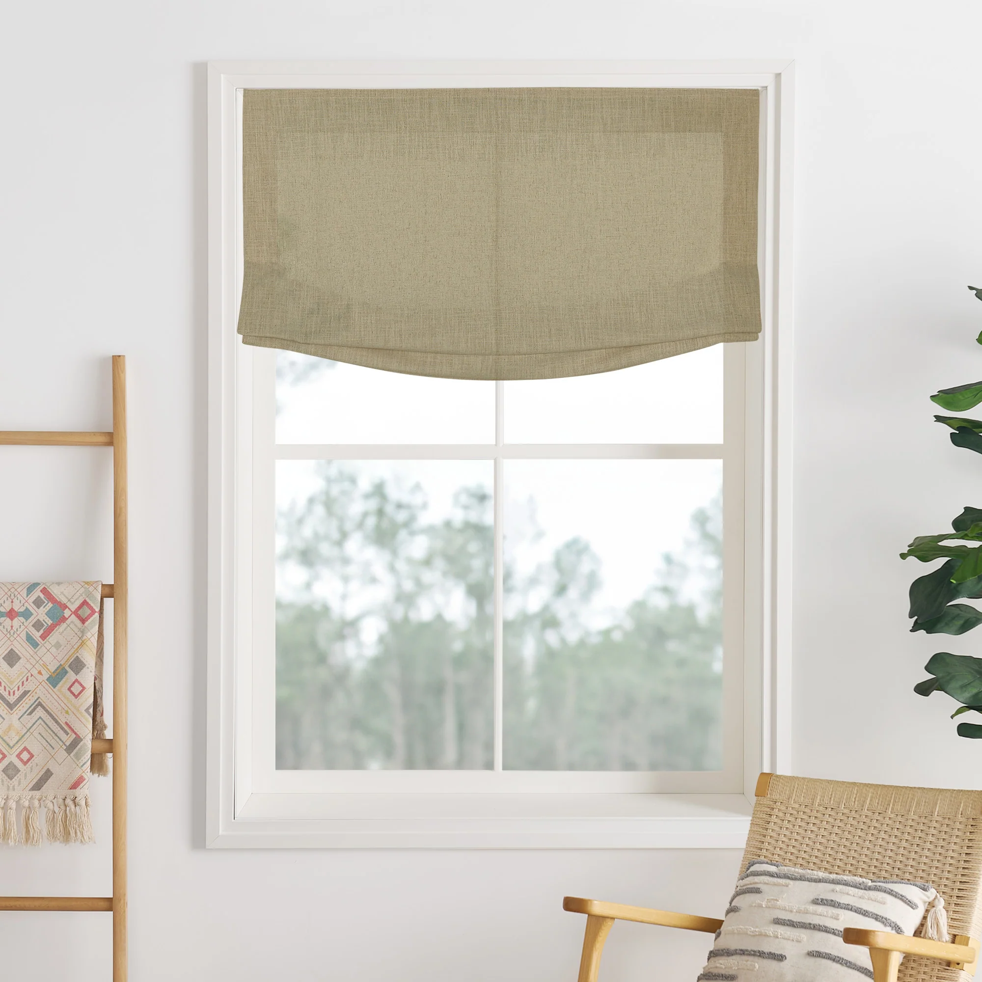 Liz Linen Herringbone Roman Shades & Blinds  | Relaxed - Image 14