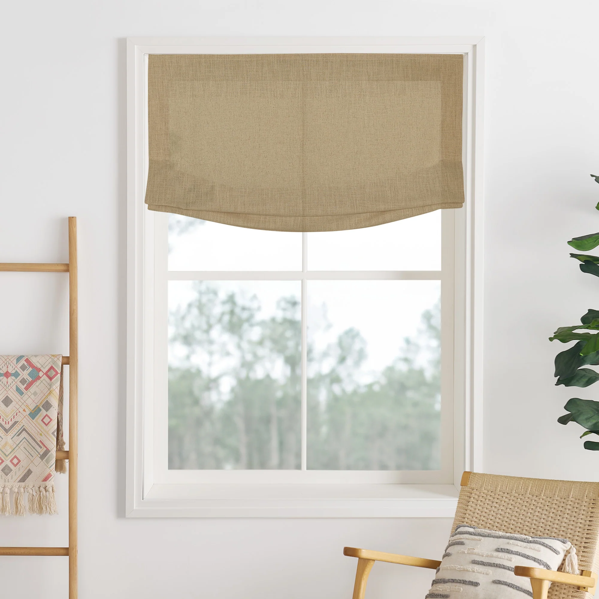 Liz Linen Herringbone Roman Shades & Blinds  | Relaxed - Image 15