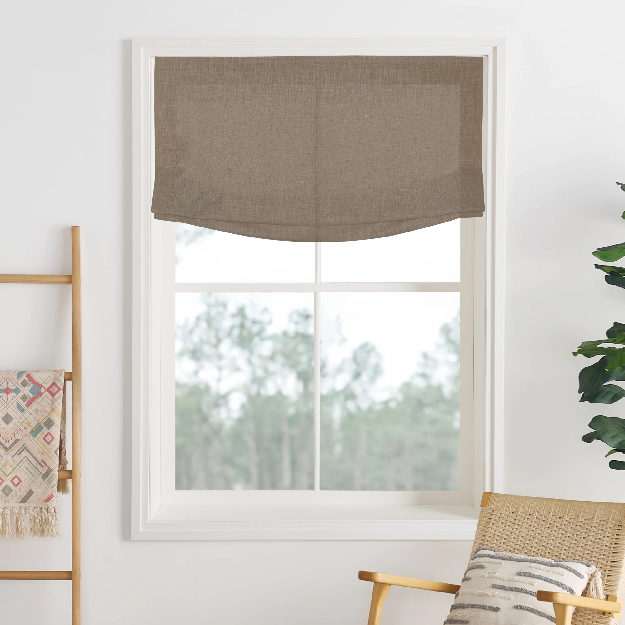 Liz Linen Herringbone Roman Shades & Blinds  | Relaxed - Image 16
