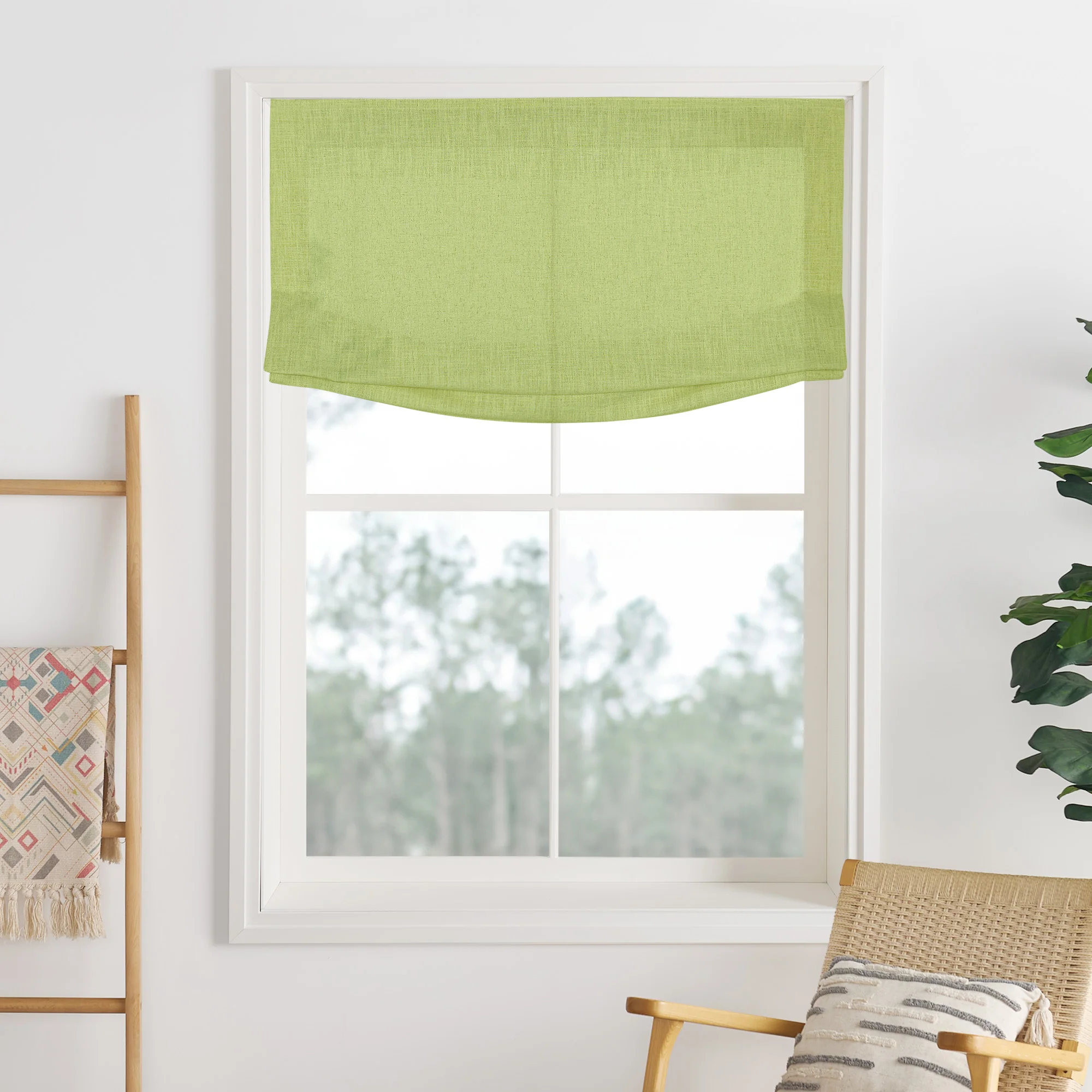 Liz Linen Herringbone Roman Shades & Blinds  | Relaxed - Image 19