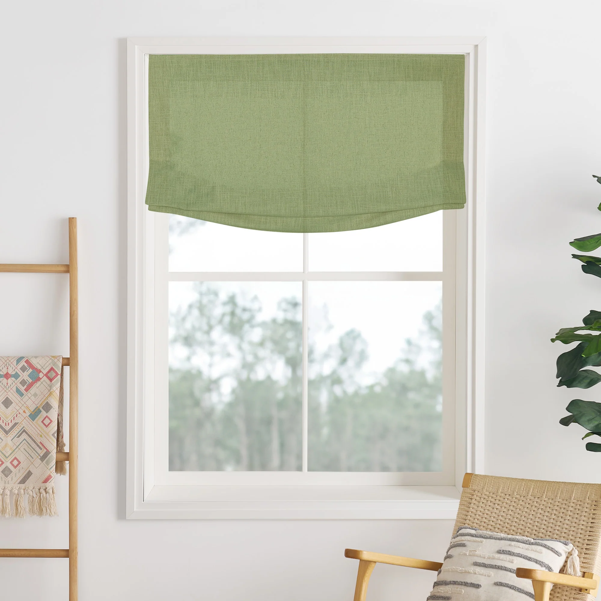 Liz Linen Herringbone Roman Shades & Blinds  | Relaxed - Image 20